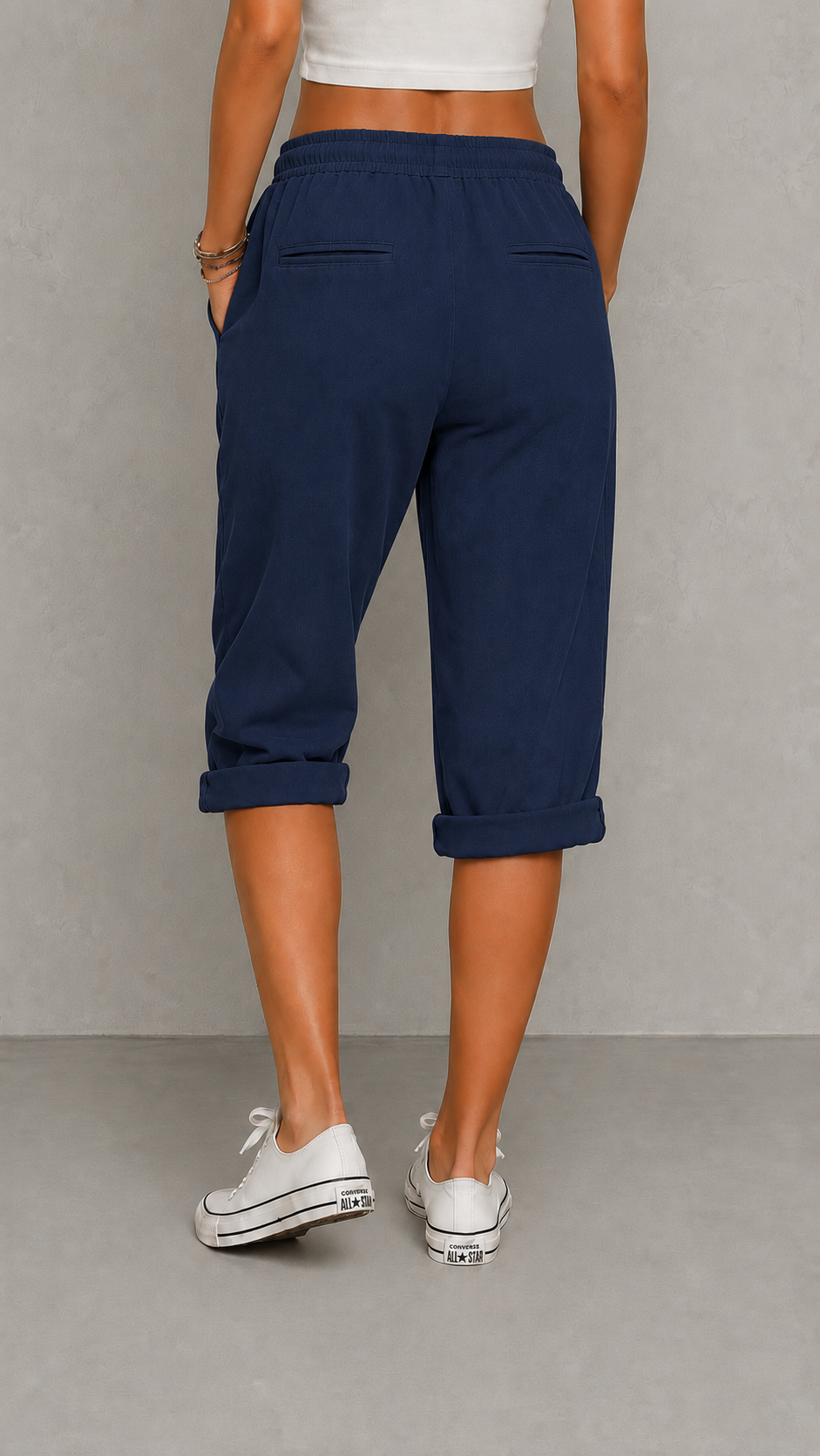 Livia Navy | Capri kalhoty