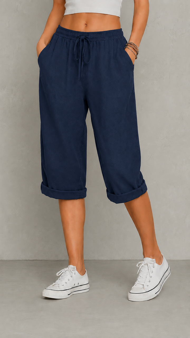 Livia Navy | Capri kalhoty